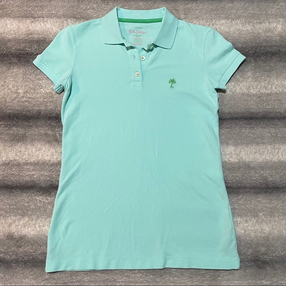Lilly Pulitzer Blue Island Polo Shirt - Picture 2 of 5